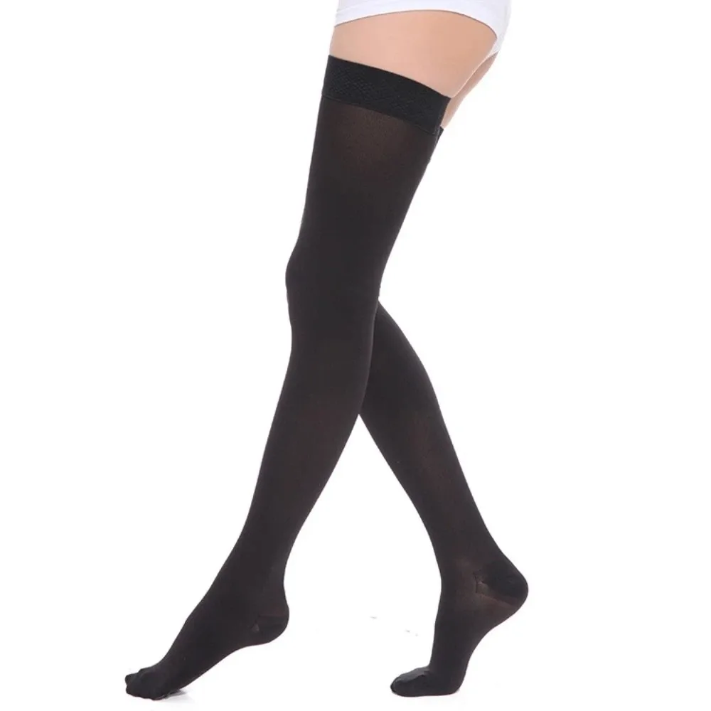 

with Silicone Band Varicose Veins Compression Stockings Pressure Level 2 High Elastic Thigh High Compression Stockings 23-32MMHG