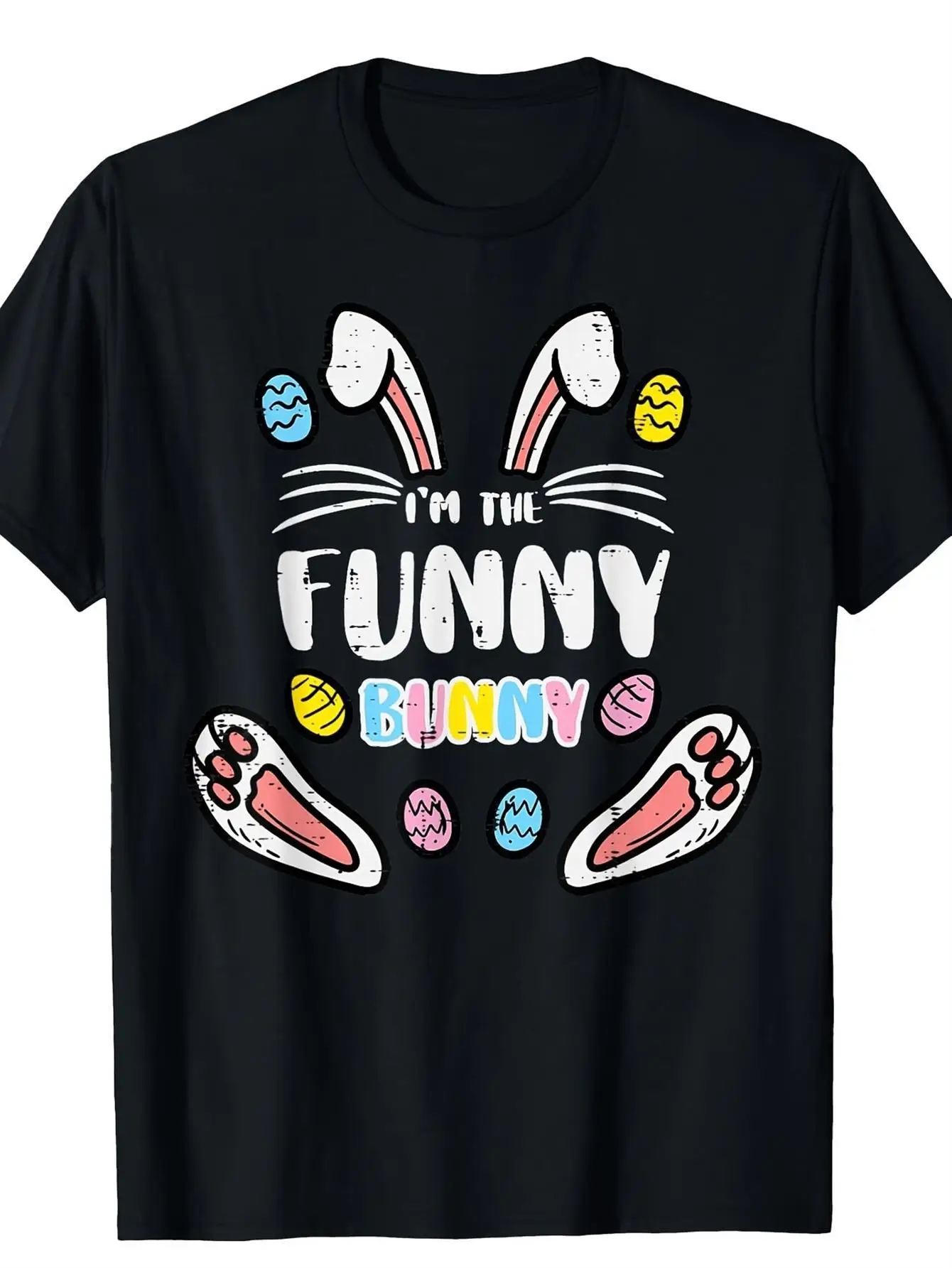 

Забавный кролик, пасхальная футболка с рисунком, повседневная хлопковая футболка с короткими рукавами для мужчин и женщин