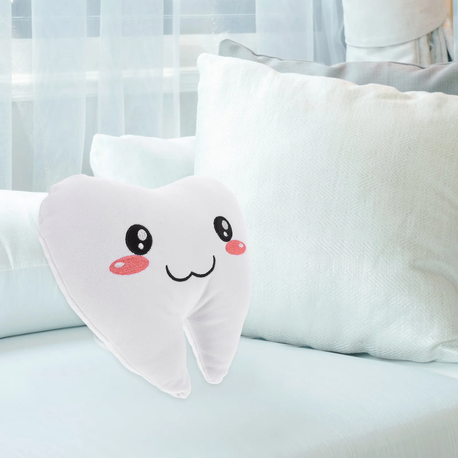 Almohada de dientes de peluche suave para niños, bonito cojín decorativo para dormir para niños y niñas, soporte Lumbar, almohada para piernas, siesta en la oficina