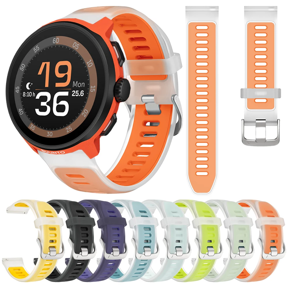 

Сменный полупрозрачный силиконовый ремешок 22 мм для Suunto 5 9 Peak Pro/Running/RACE S/Ocean/вертикальный браслет на запястье