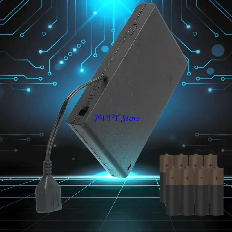 573A 2/3/4/6/8 Slot AA Battery Case Storage Box Case USB Battery Box with Switches