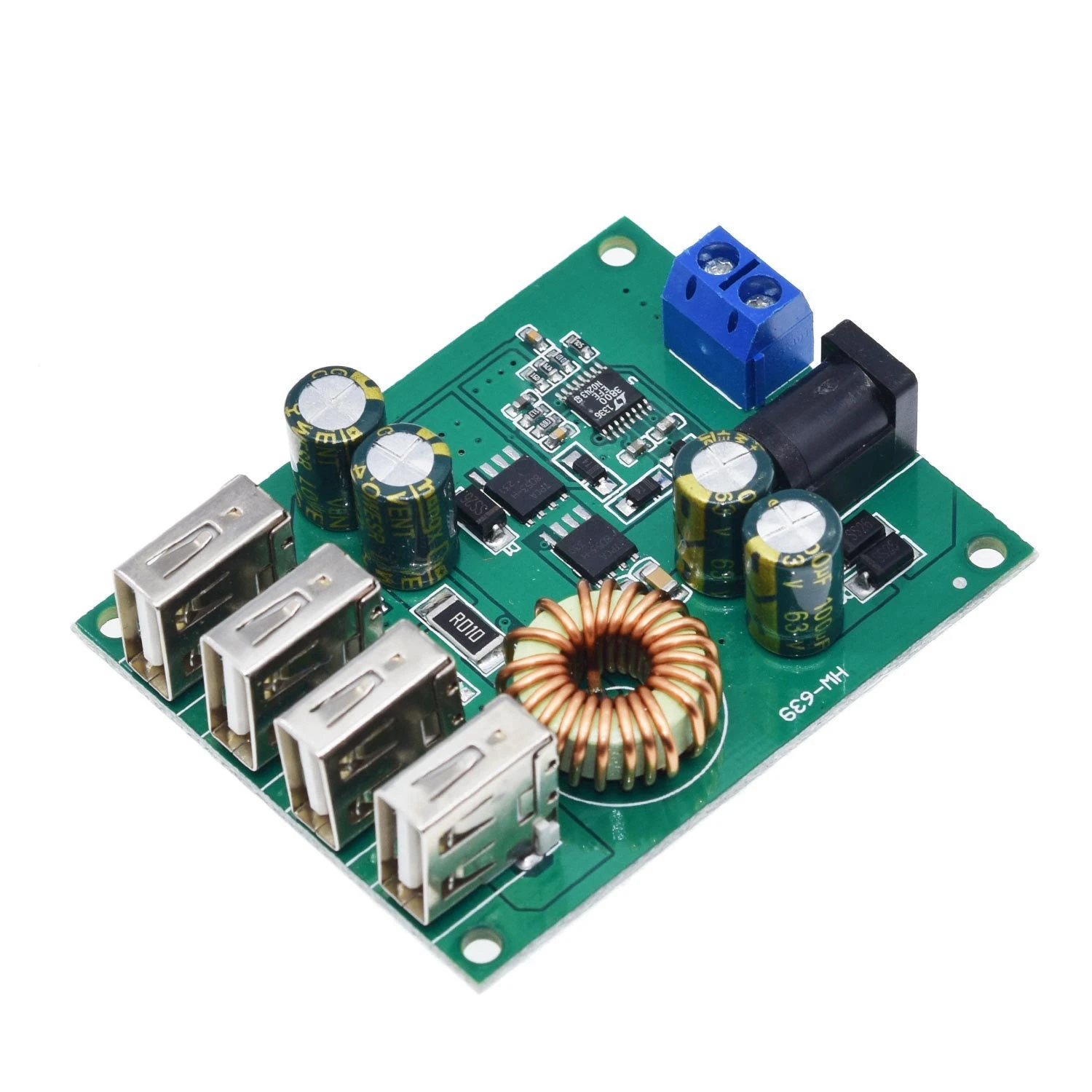 TZT DC DC 7V-60V to 5V 5A 4 Four USB Output Buck Converter Board Step Down Power Supply Module Car Charger High Speed