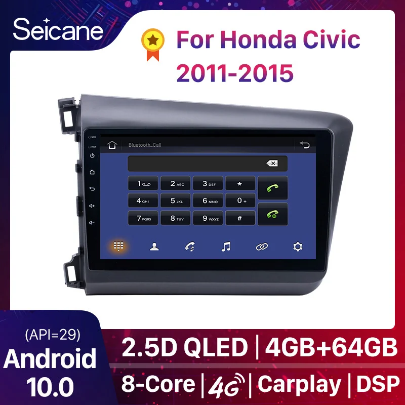 

Seicane 2G+32G Android 10.0 8-core GPS Navigation For Honda Civic 2011-2015 Car Radio Head Unit Player Support DSP QLED Carplay