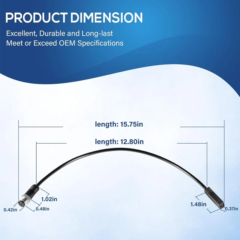 Cable adaptador Ethernet 720074-12 AS EC QDE 12, reemplazo negro para Humminbird Compatible con los modelos Helix 7 G2N y G3N, todas las hélices
