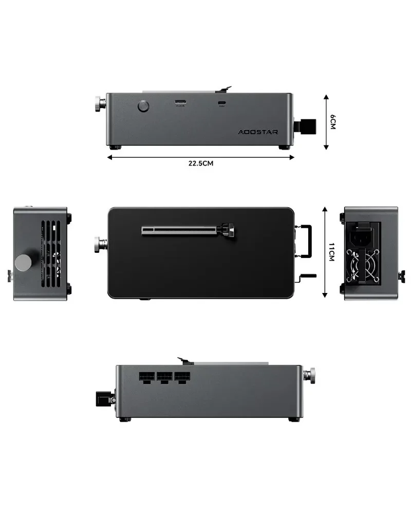 AG02 EGPU Dock with OCulink USB4 Port Built-in Huntkey 800W Power Supply Supports TGX Interface Hot-swap