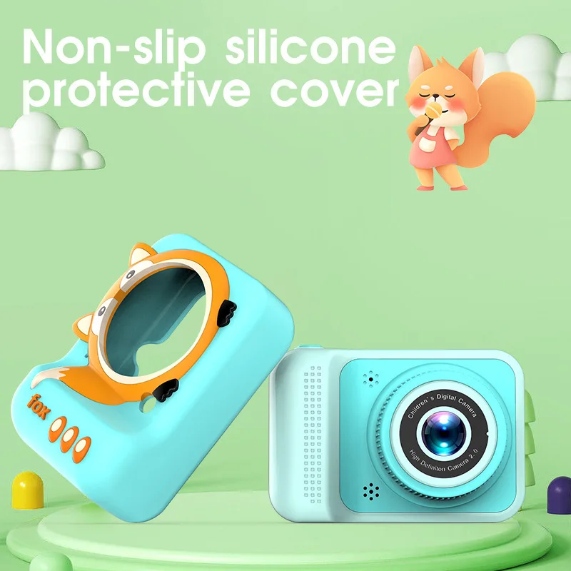 New instant Children\'s print camera strapLittle SLR Children\'s Camera Cartoon Cute HD Dual Camera Digital Camera Festival Gift