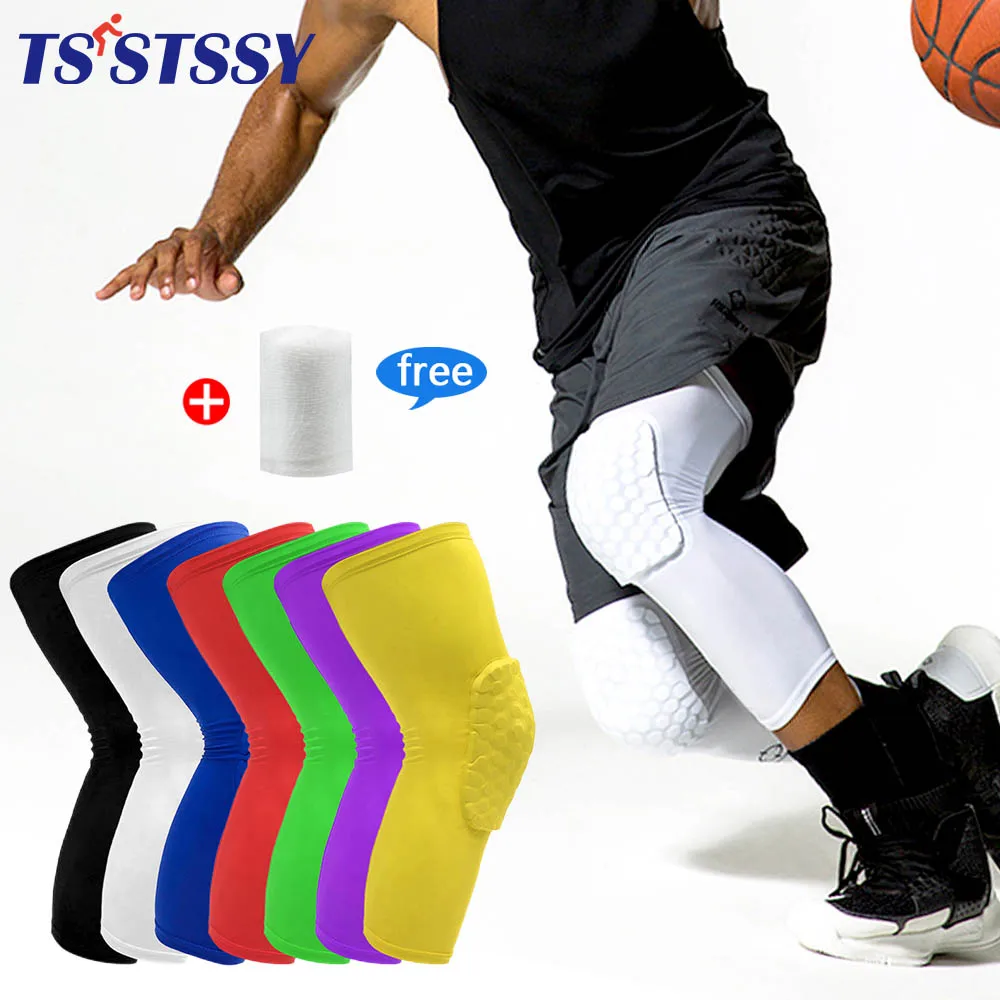 1Pcs Knee Support Brace Honeycomb Foam Knee Pads Men Women Basketball Volleyball Compression Leg Sleeve Sports Kneepad Fitness