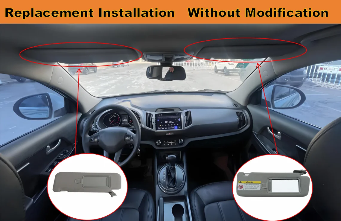

1pc For Kia Sportage 2010-2017 Windshield Sun Visor Sunshade Cover Driver and Passenger Side Vanity Mirrors