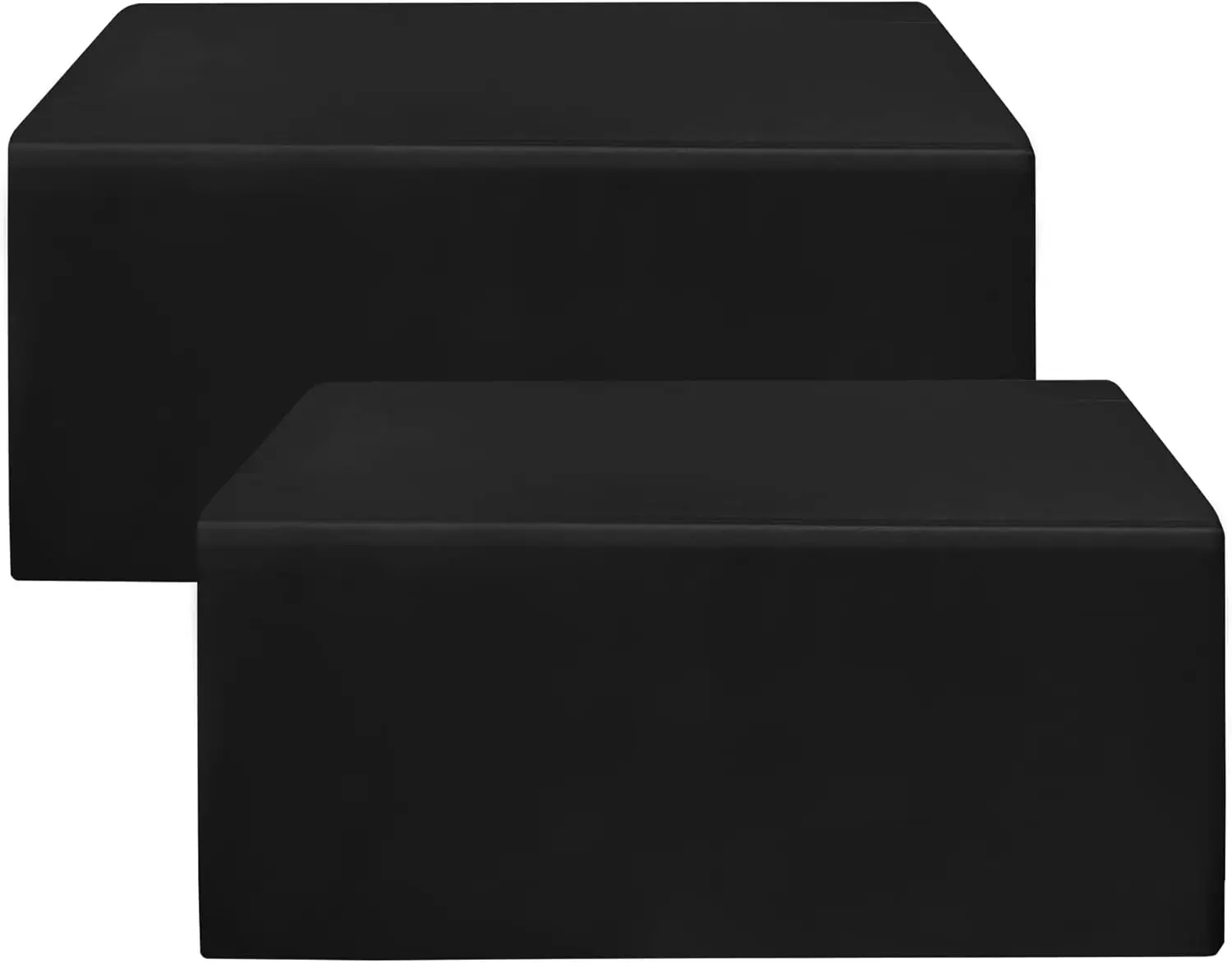 

2-Pack Fitted Black Tablecloths 72x30 Inch, Polyester Fabric for Trade Shows, Parties, Weddings
