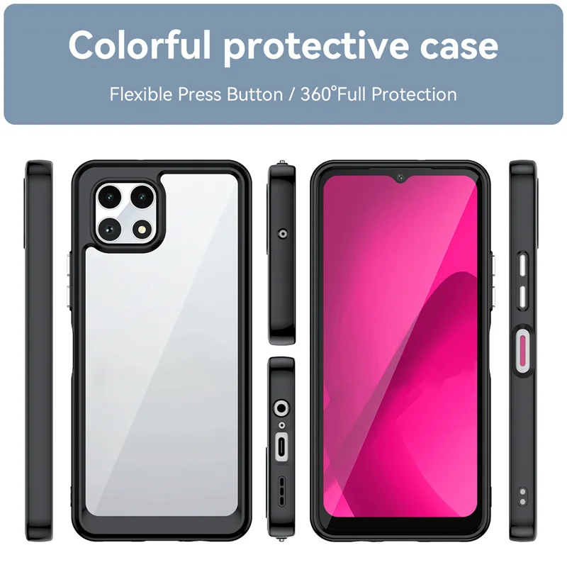 T-Mobile REVVL 7 Revvl7 Case Hybrid Rugged Hard Protection TPU Bumper Crystal Clear Armor Back Cover Case for T-Mobile REVVL 7