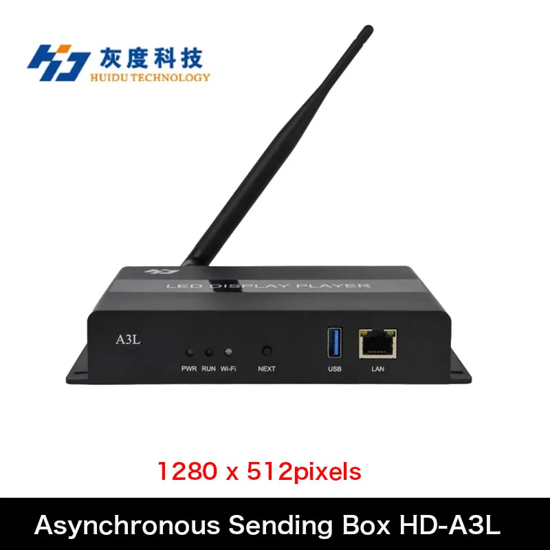 

Huidu Asynchronous Sending Box HD-A3L Support 1280 x 512 pixels LED Display ,work with Huidu receiving card R712 , R716 , R708