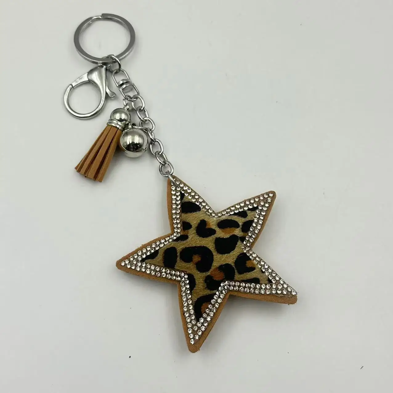 Creative Leopard print Full Rhinestone Key Chain Handbag Pendant Keyring Crystal Car Pendant Jewelry Key Accessories