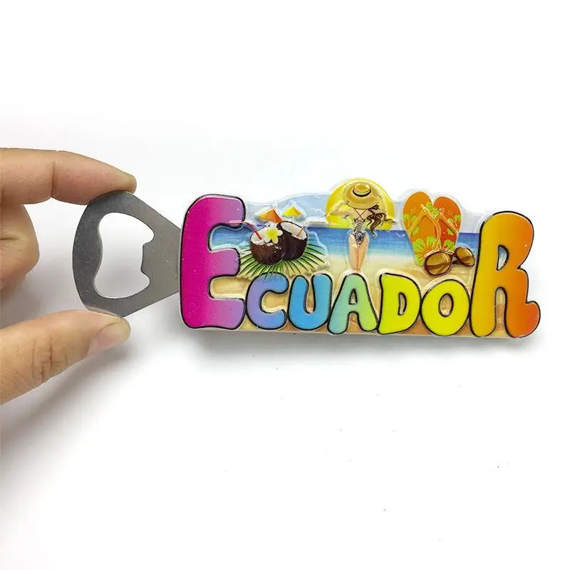 

3D Resin Ecuador Fridge Magnet Bottle Opener Refrigerator Magnets Magnet Frigo Decoración Hogar Home Decor Room Decorations