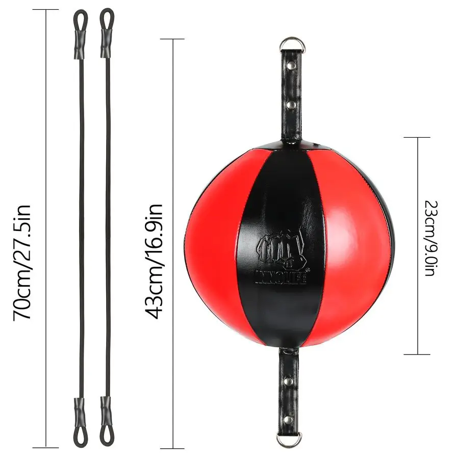 Double End Punching Ball Striking Punching Bag Kit, Speed Striking Reflex Kit with Bungee Cords Perfect for Reaction, Agility, a