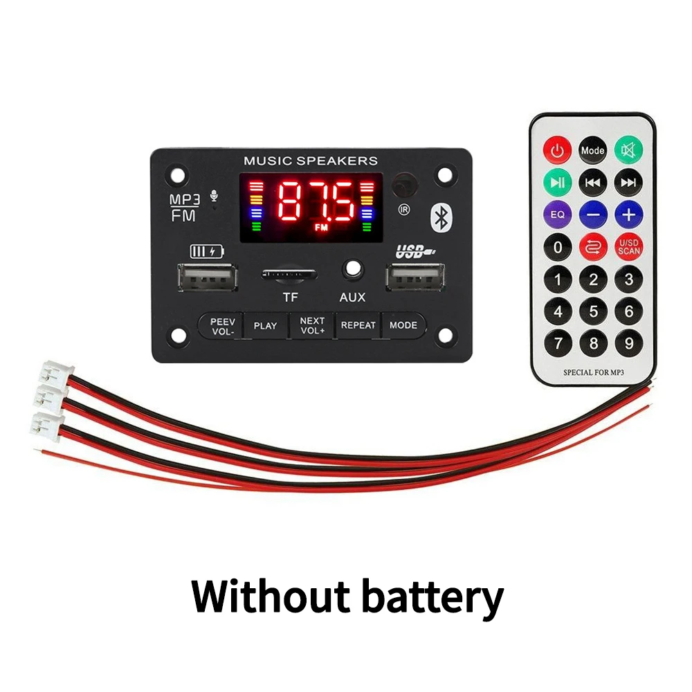 6W Bluetooth Compatible Amplifier Board DC6V-12V  Stereo Audio Digital Power Amplifier MP3 Decoder Board Radio USB Player Module