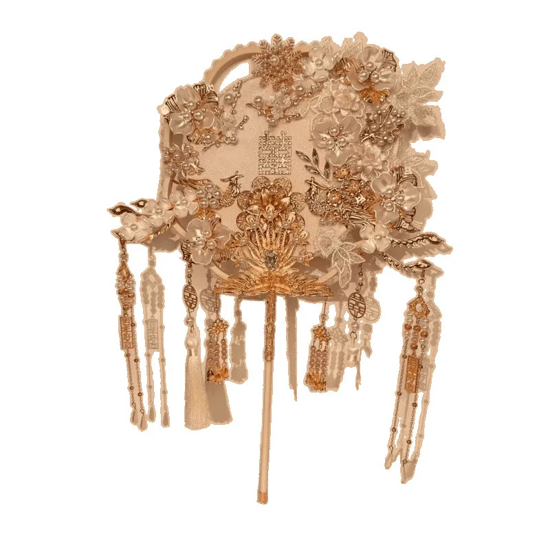 

Bride Chinese Wedding Premium Fan DIY Material Package Handmade Happy Fan Xiuhe Clothing Wedding Finished Product