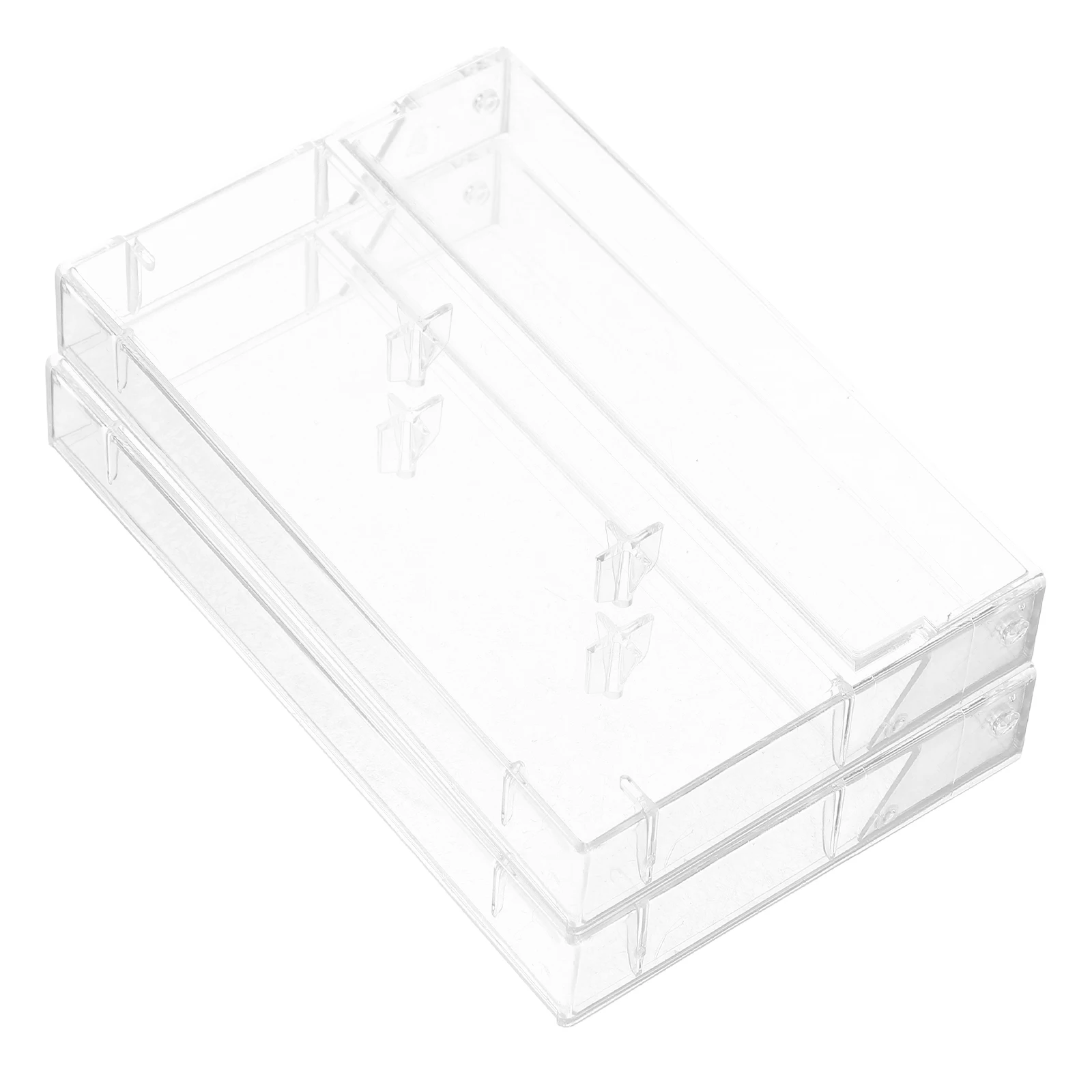 

2 pcs Cassette Storage Cassette Tape Display Case Box Transparent Dustproof Compact Vintage Audio Protector Display Case