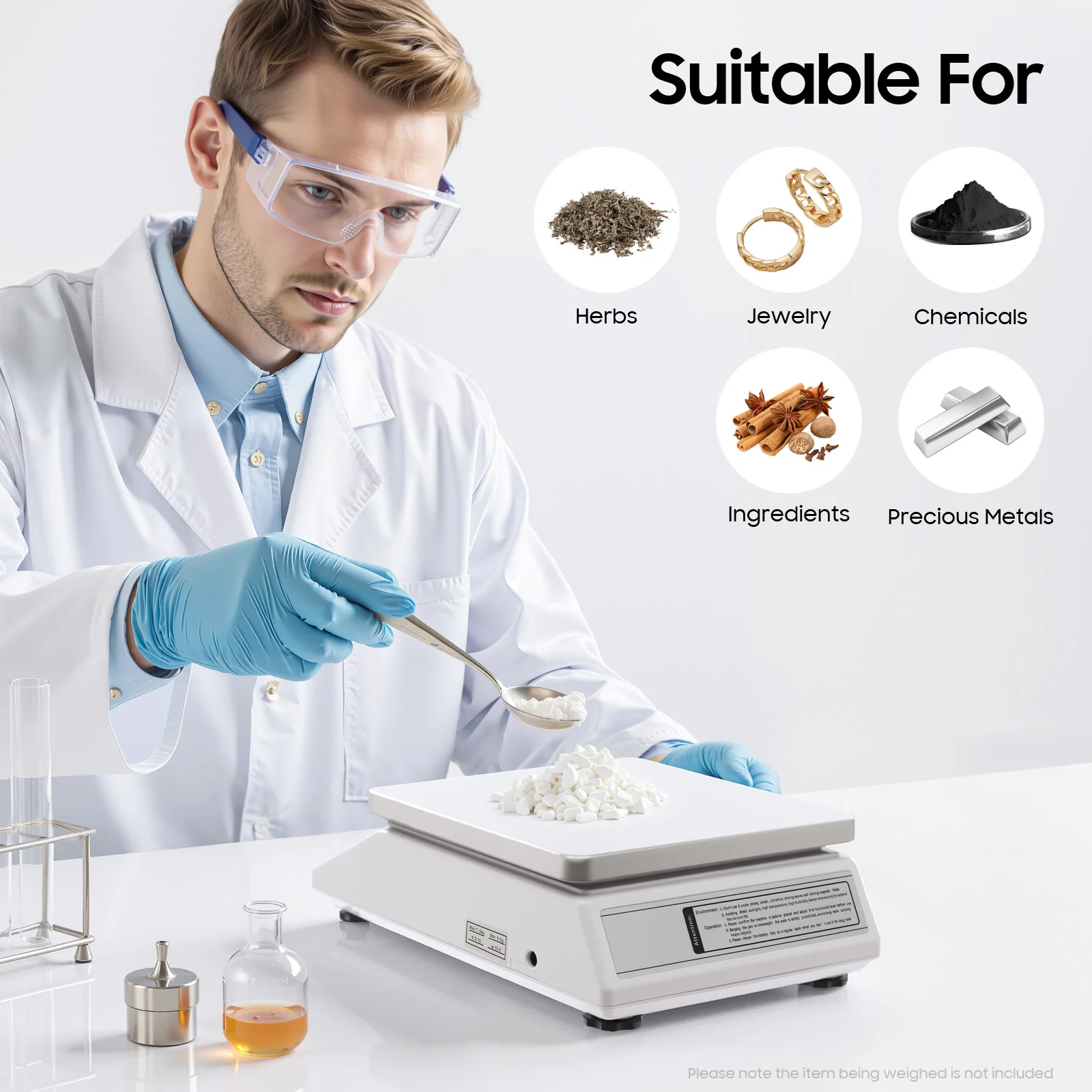 مقياس ميزان إلكتروني صناعي عالي الدقة قابس الاتحاد الأوروبي 7.5 كجم تحميل 0.1 جرام دقة LCD عد الفارغ لمستودع المطبخ المختبر