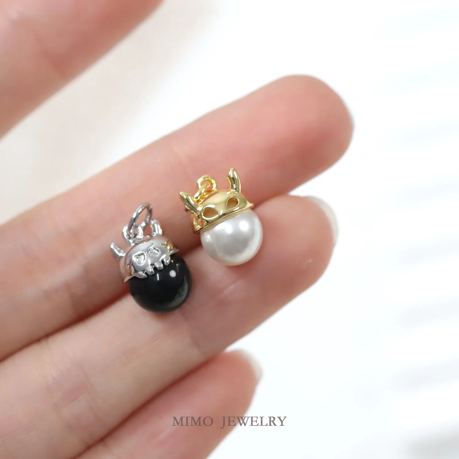Fun Skeleton and Devil Hat Empty Tray Charms Pendant Supplies DIY Hand Brass Gold Plated Accessories