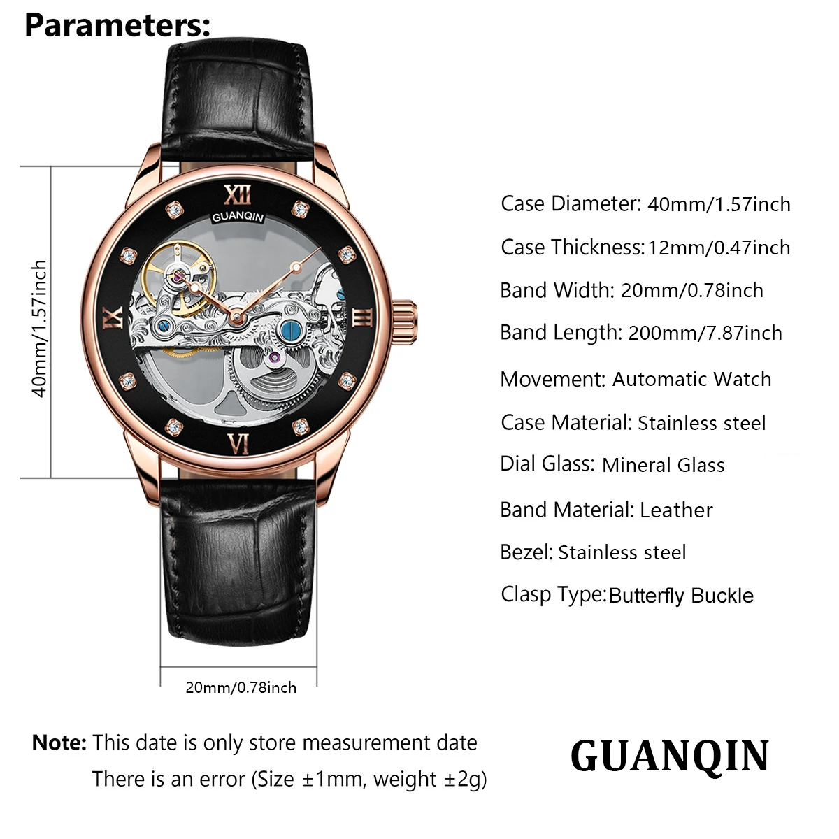 2024 New GUANQIN Hollow Mens Watches Top Brand Luxury Automatic Watch For Men Mechanical Mens Wristwatch Clock Waterproof Sports