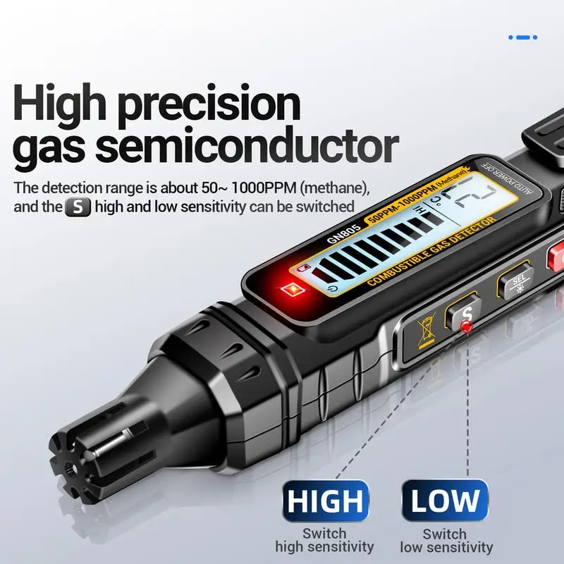 Detector de fugas de aire para el hogar, Sensor de Combustible, palo con alarma Audible y Visual, medidor de fugas de aire, protección del medio ambiente