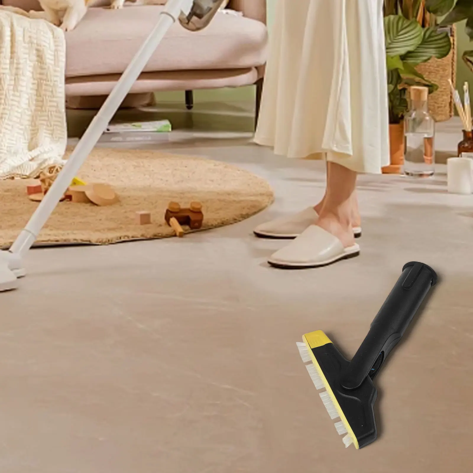 For Karcher Series Compatible Large Grout Brush Featuring Replaceable Bristle Strips For Efficient Grout Steam Cleaning