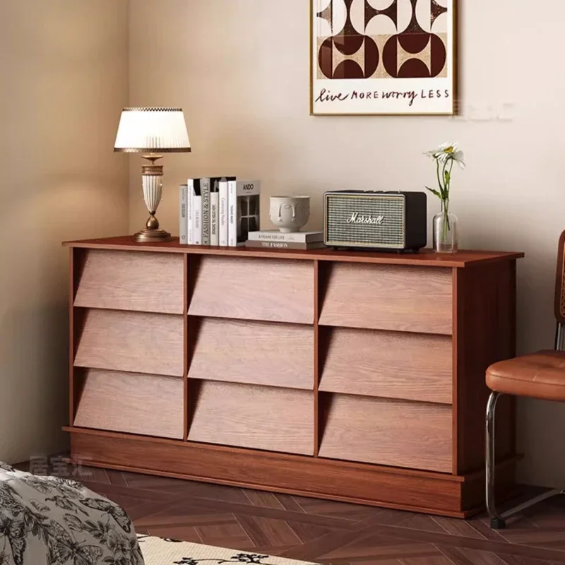 

Retro Elegant Wooden Living Room Cabinet Drawerd Organizer Home Storage Cabinet Bedroom Display Cajoneras Space Saving Furniture