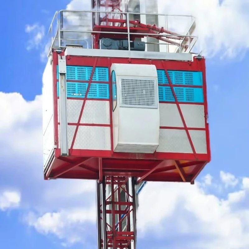 3*11kw Single Cage Passenger Hoist Construction Elevator Engine 2000kg Capacity 400M Lifting Height for Construction Site