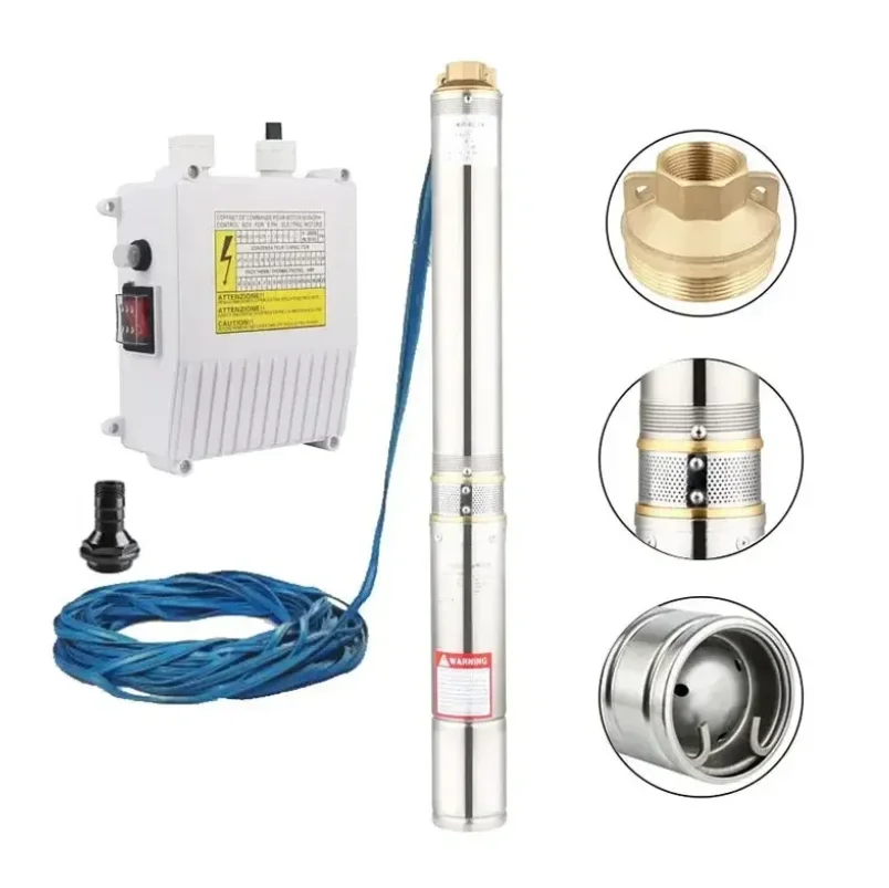 Bomba de Agua Sumergible de 1HP Serie 3SDM, 750W, Bobinado de Cobre, de Una Etapa, de Alta Presión, para Riego Agrícola