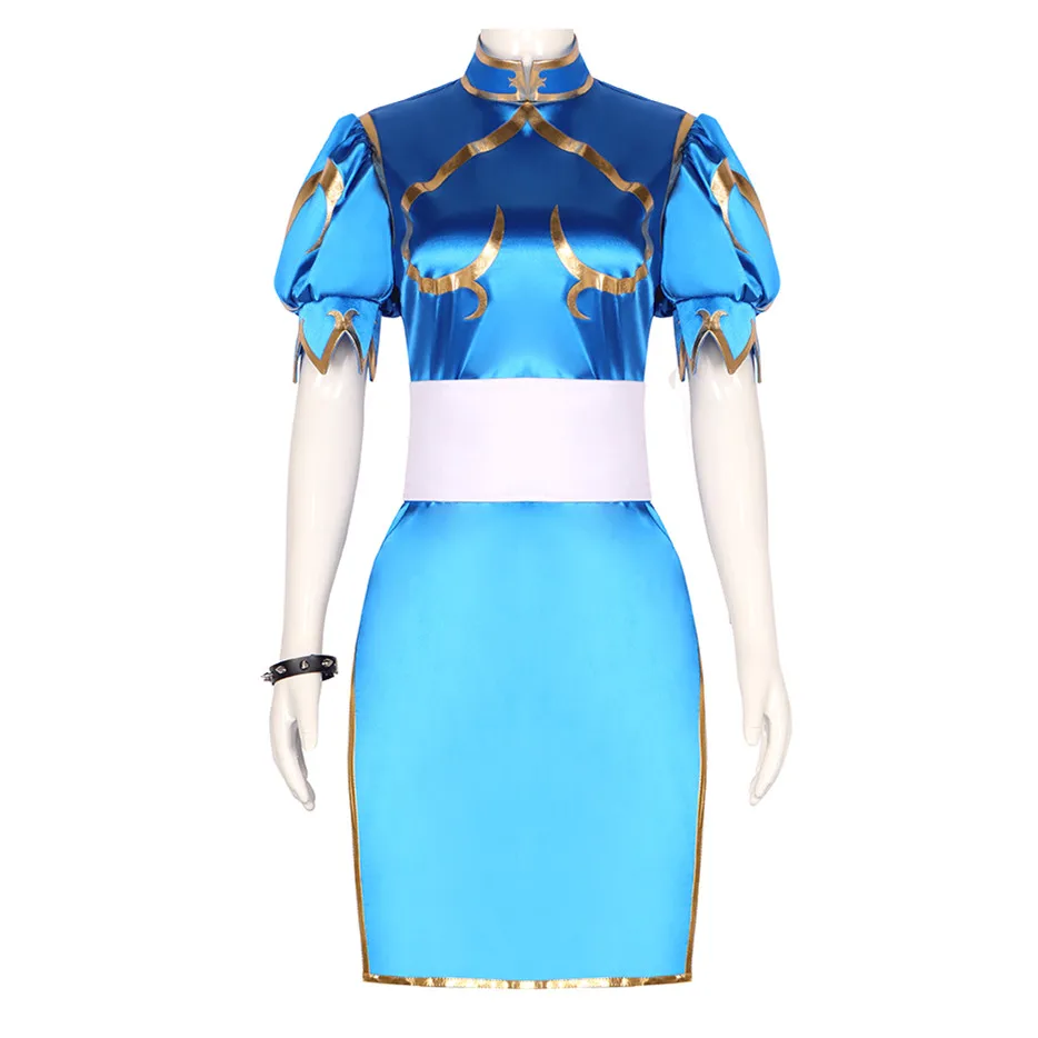 

Cossky Chun Li Cosplay Costume Adult Women Shirt Skirt Suits Daphne Girls Halloween Carnival Party Costume