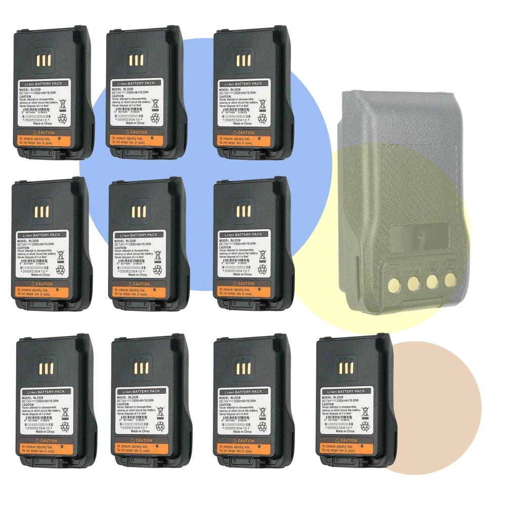

10 шт. HTY BL2010 2500 мАч Сменные аккумуляторы для раций Hytera PD500 PD502 PD505 PD560 PD600 PD602 PD660 (аналог BL1502 BL1504)