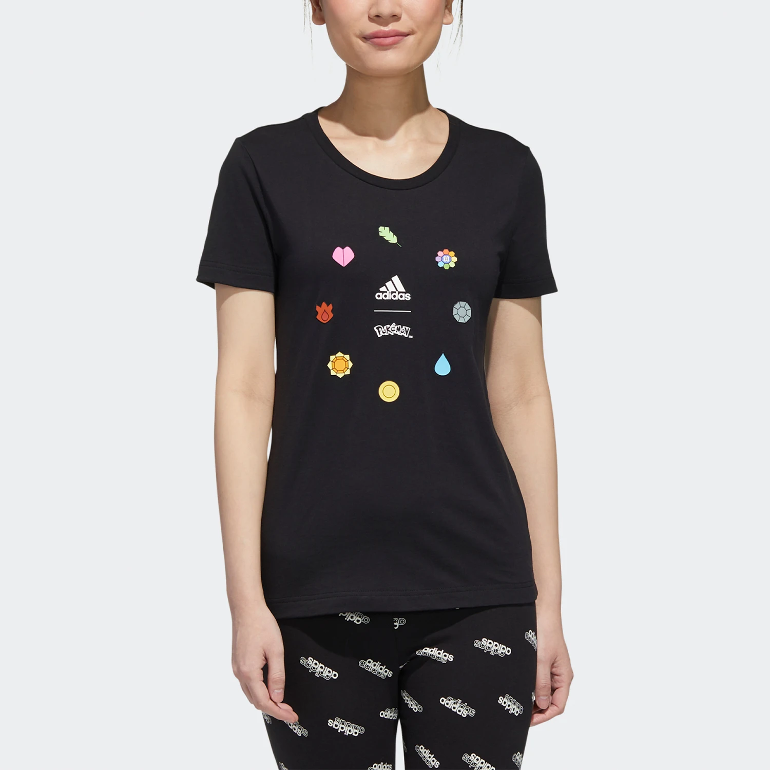 

Adidas Official Authentic New Women's Printed Breathable Sport Casual Short Sleeve GN3004