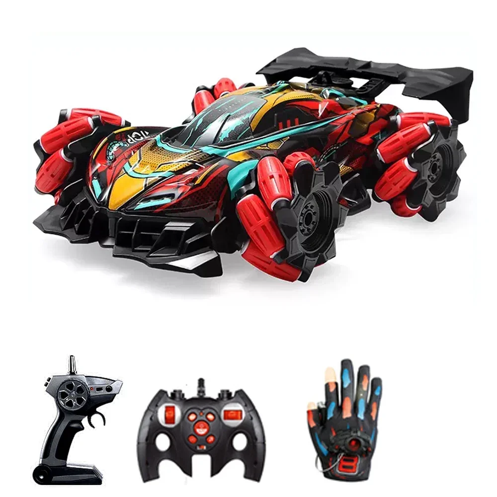 

l for Drift RC Stunt Car With Led Lights Music 2.4G Glove Gesture Radio 4WD Electric Remote Control Spray Stunt Car Children T