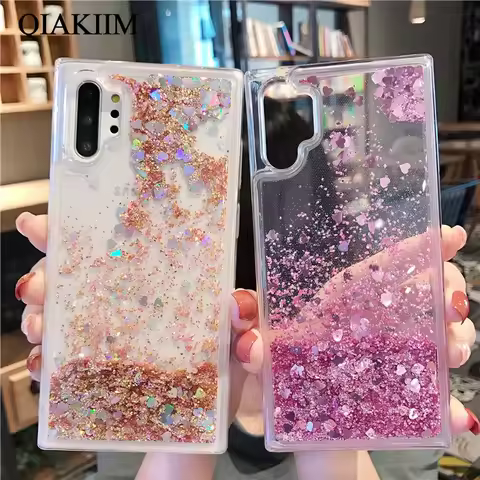 Glitter Liquid Quicksand Case For Samsung Galaxy A14 A34 A54 S10 S20 S21 S22 Plus S23 FE S24 Ultra Note 20 10 Bling Phone Cover