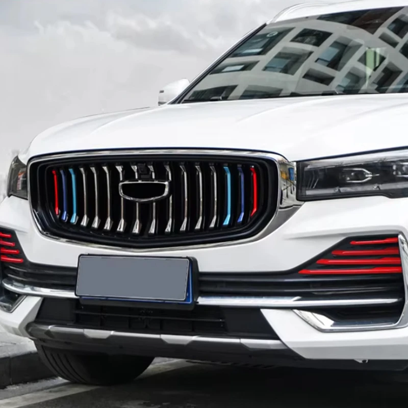 

For Geely Monjaro KX11 2022-2024 Car Front Grille Modification Fog Lamp Frame Trim Strip Tri-color Strip Trim Auto Accessories