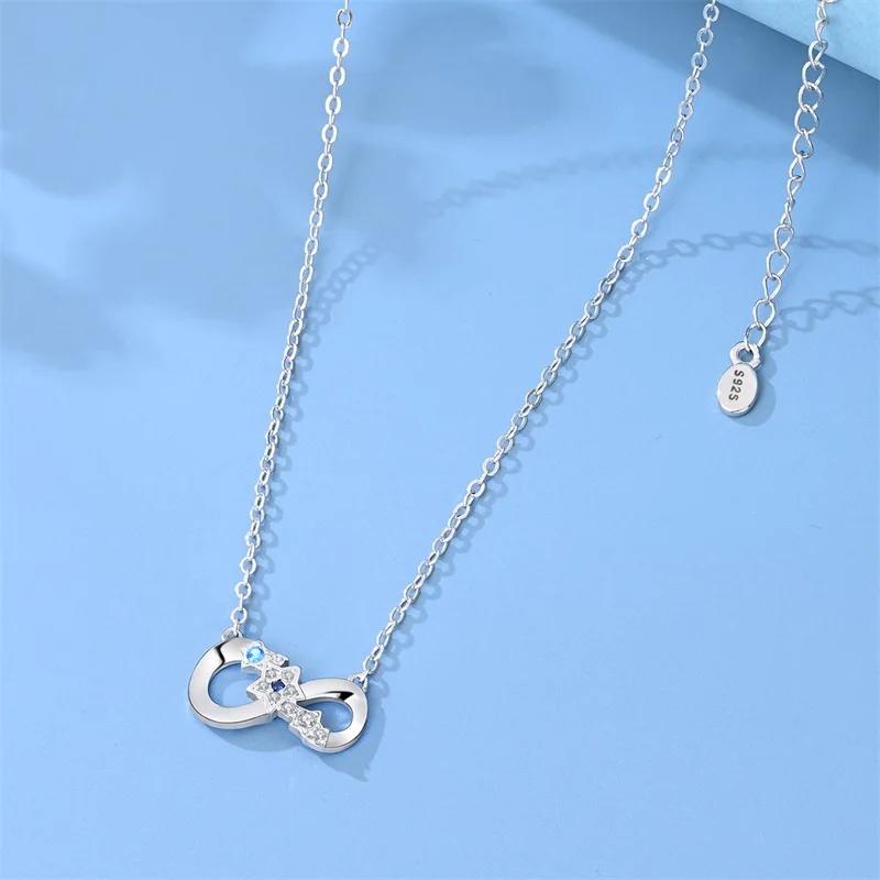 

Hot Sales 925 Sterling Silver Sparkling Star River Necklace Classic Popular Chains For Women Girls Graduation Jewelry Gifts