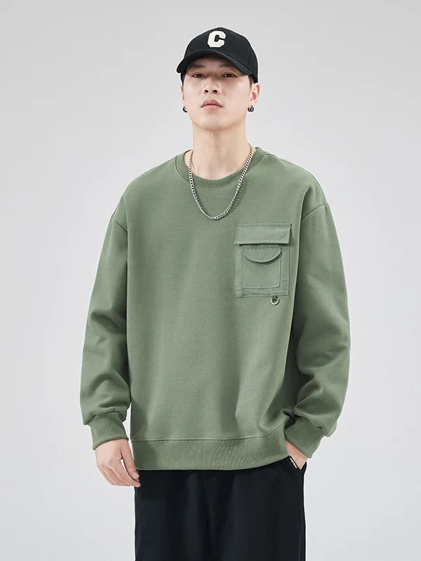 

Повседневный свободный мужской свитшот с длинным рукавом и круглым вырезом, весенне-осенний, новый, удобный, дышащий, хлопковый, для молодежи