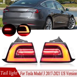 Fanale posteriore a LED fanale posteriore fanale posteriore fendinebbia indicatore di direzione luce di parcheggio per Tesla Model 3 2017-2021 versione usa 1077398-00-F