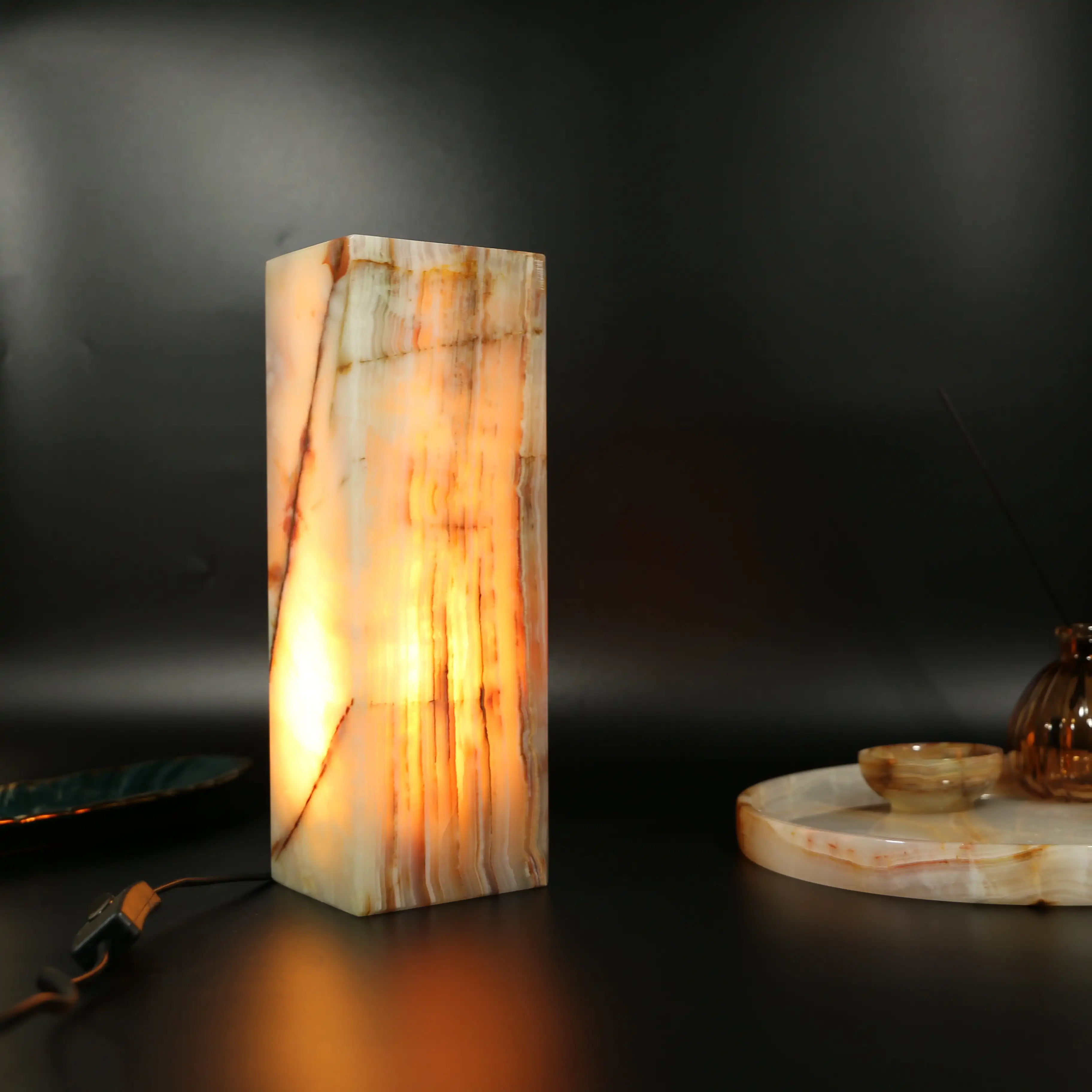 Imported Marble Marble Bedroom Table Lamp Modern Minimalist Designer Hotel Villa Decorative Study Light