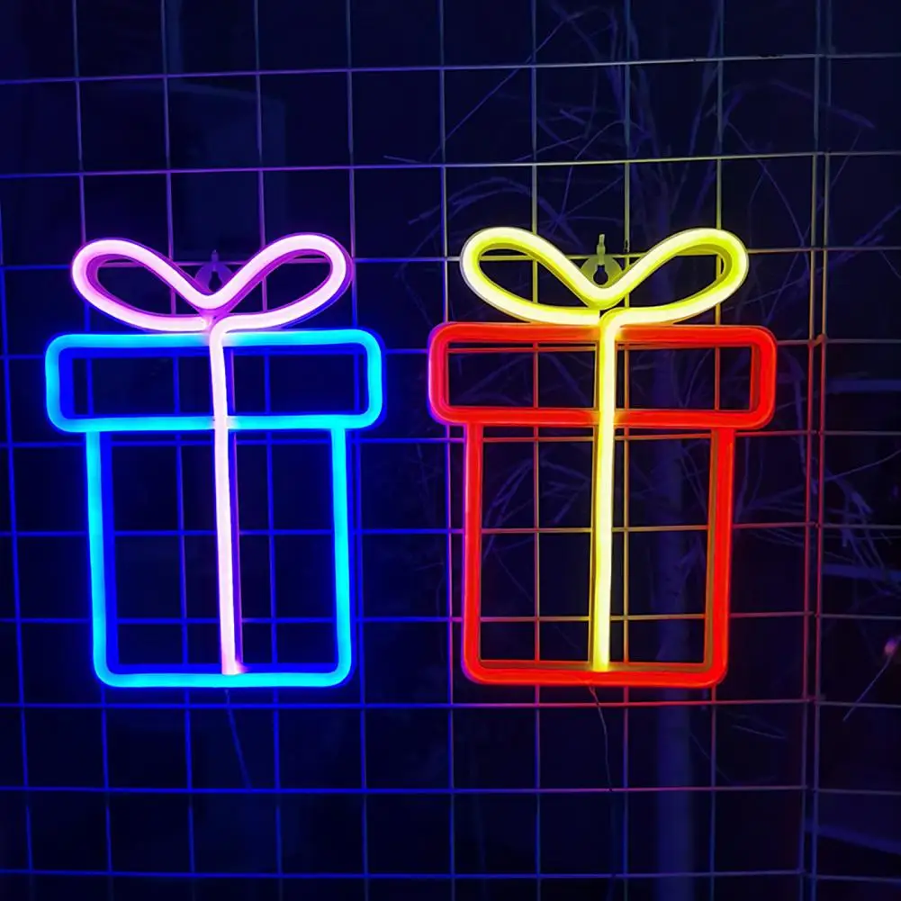 

LED Gift Box Neon Lights Atmosphere Christmas Day Decoration Colourful Lights