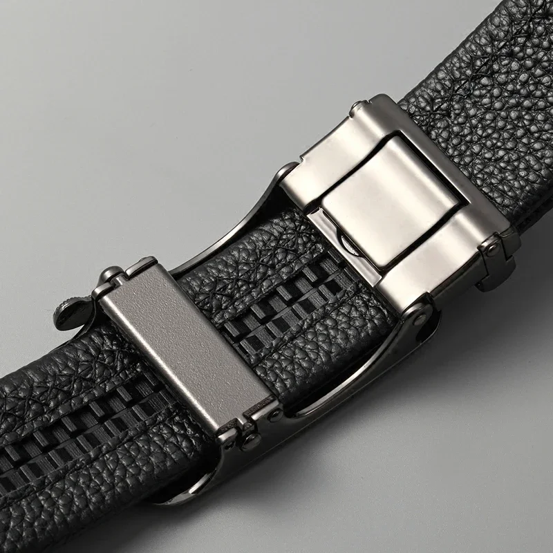 Belt Men's Leather Automatic Buckle First Layer Real Cowhide Business Youth Men's Belt Versatile Middle-aged Casual Belt