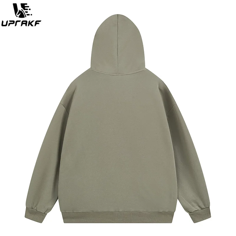 UPRAKF Letter Pattern Print Hoodie Streetwear High Quality Tops Long Sleeve Fashion Pullovers Hip Hop Simple Design