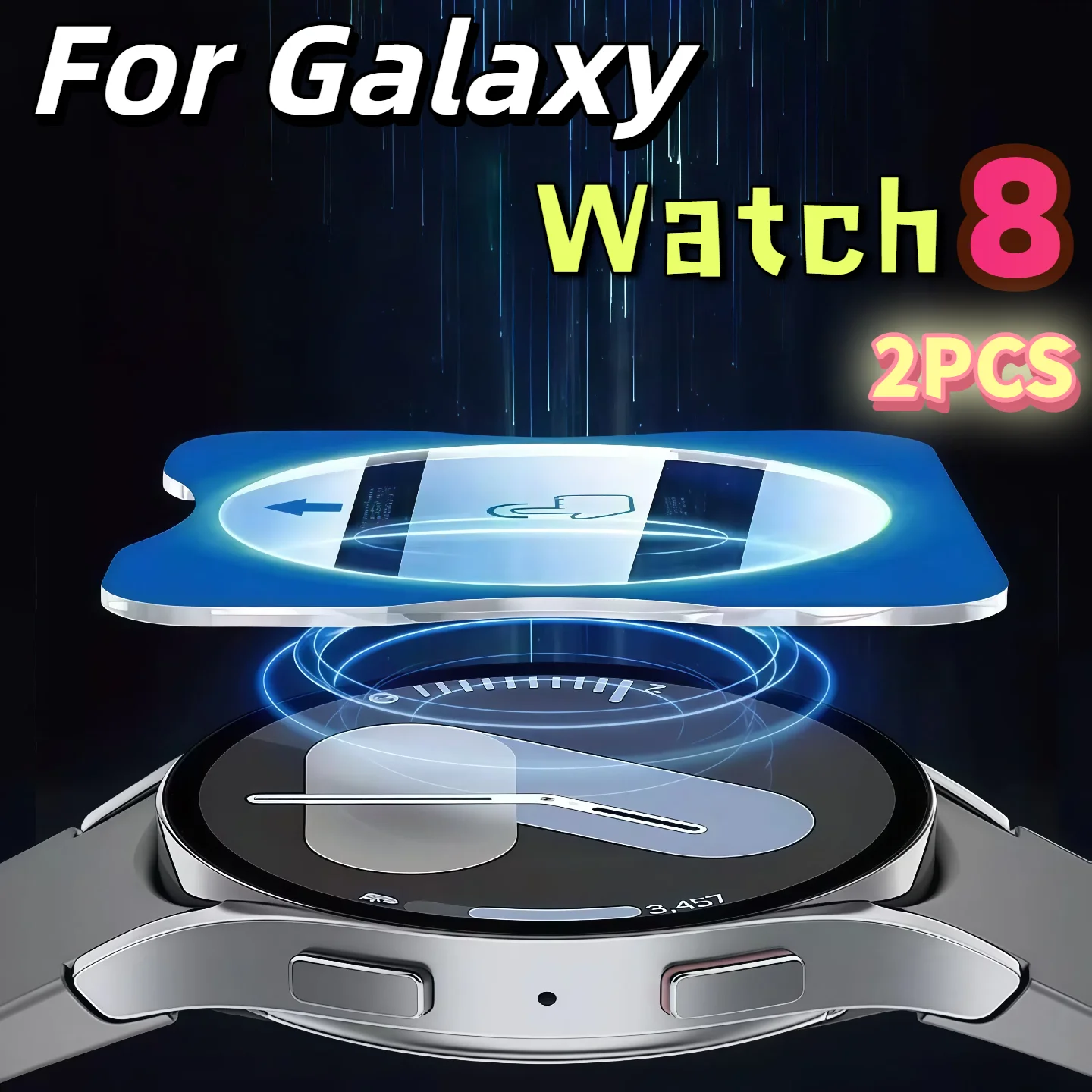 2Pcs Tempered Glass Screen Protector For  Galaxy Watch8Ultra  8 40mm 44mm Classic 46mm Anti Scratch HD Clear Easy Alignment