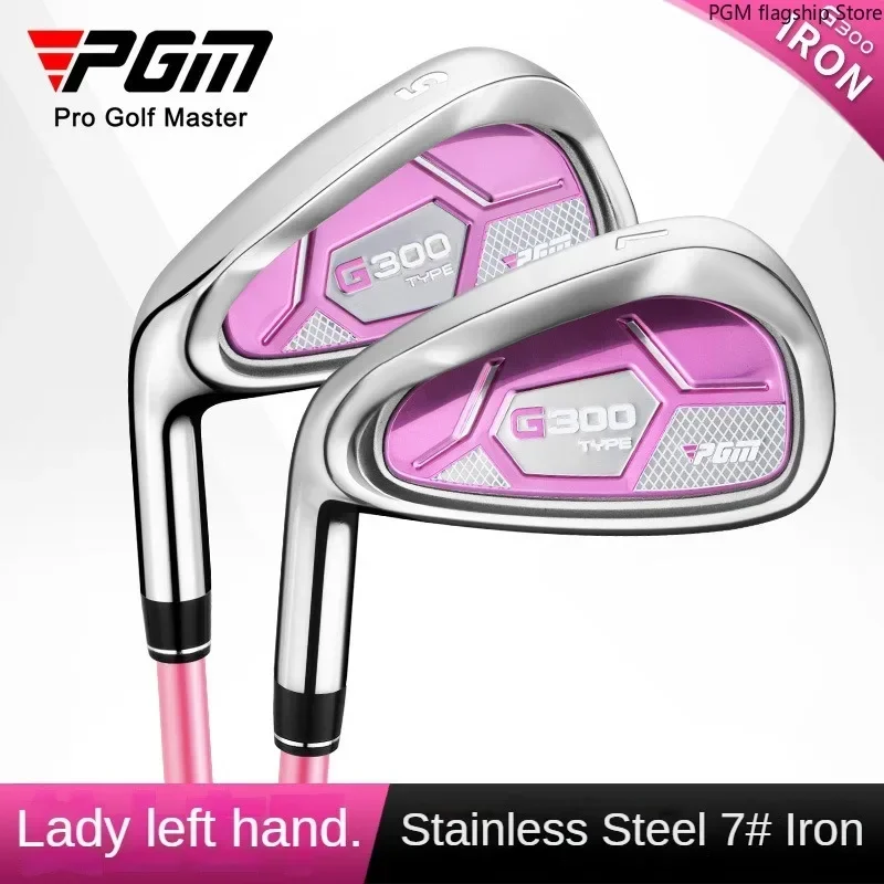 PGM Women Golf Clubs 7 Irons Left Hand Single Stainless Steel Carbon Training Pink TIG025