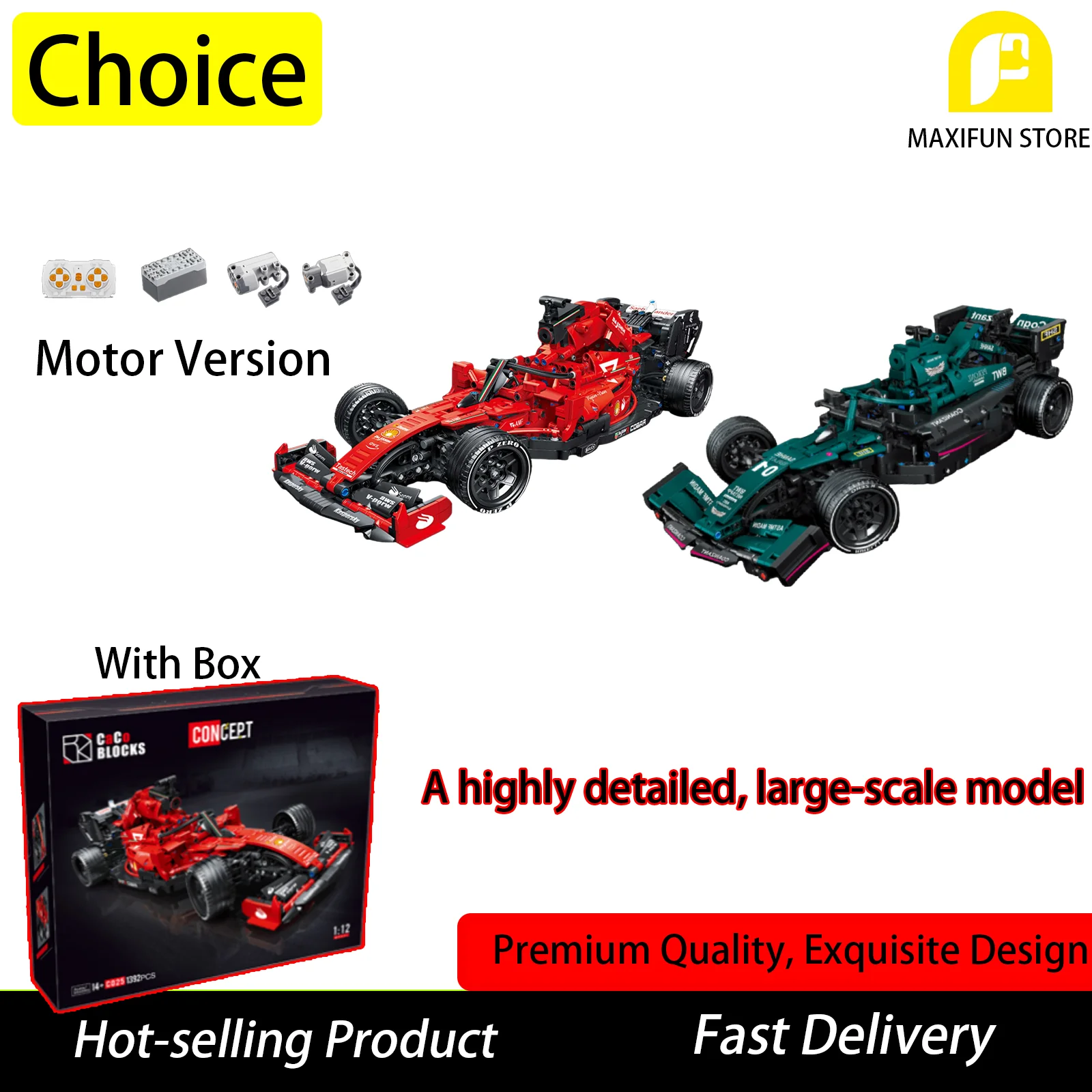

High Tach 1089PCS F1 Formula Building Block Car Remote Control Speed Racing Car Toys Moc Model Birthday Gift For Boy Adult
