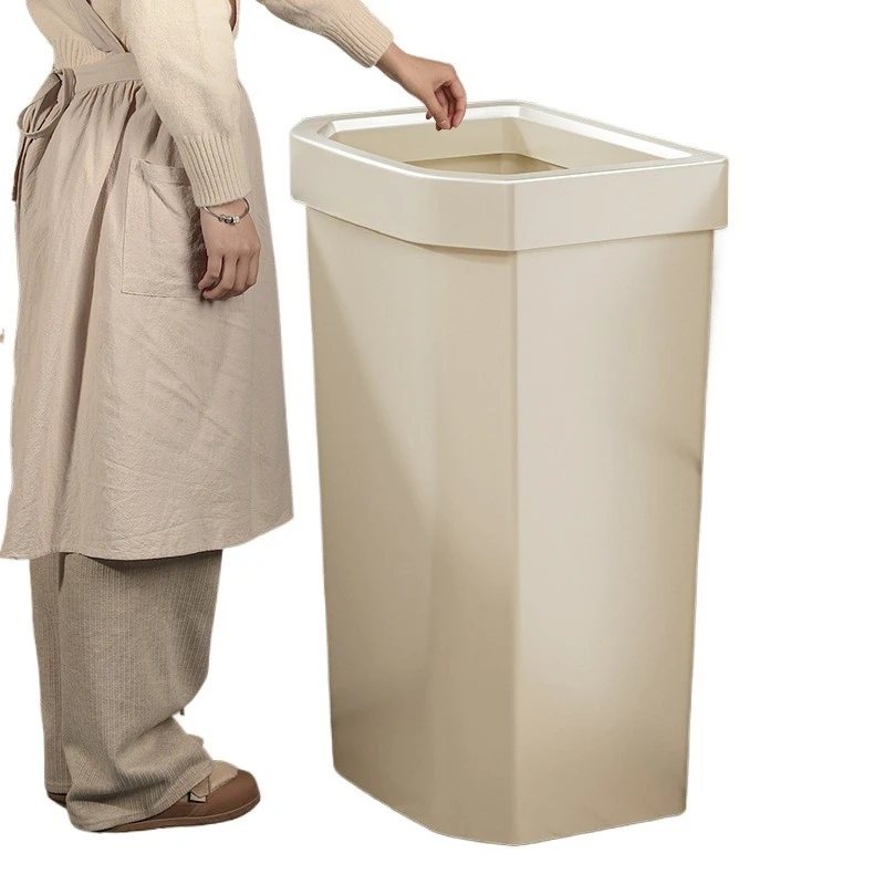 Large household kitchen trash can, for bathroom and living room, plastic garbage storage in narrow spaces,  no need to bend over
