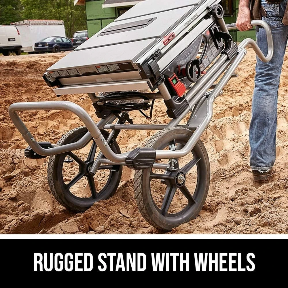 

10-дюймовая высокопроизводительная настольная пила с червячным приводом и подставкой, профессиональный инструмент для деревообработки