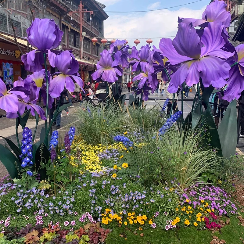 Große wasserdichte EVA-Irisblume, künstliche Garten- und Hochzeitsdekoration für draußen, Schaumstoffblume, Hintergrund für Geburtstagsfeiern, riesige Fensterblume – Detail 5