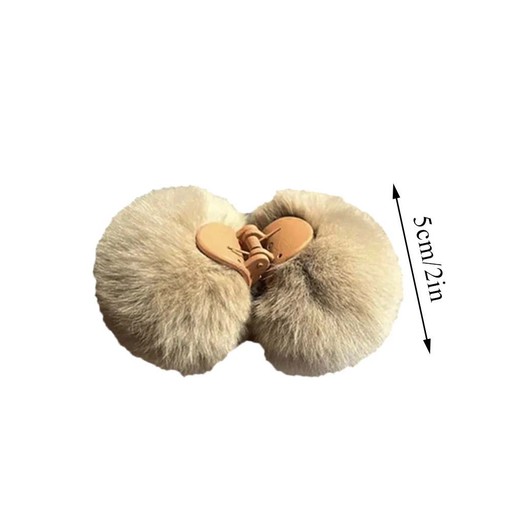 Double Sided Fur Ball Small Hair Clip Fluffy Grab Imitation Rabbit Fur Hair Claw Ponytail Clip Hair Accessories Крабик Для Волос