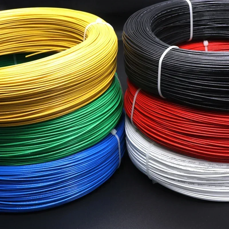 Cable de PTFE UL1332 de 5M/10M, Cable de electrones de alta temperatura aislado FEP para impresora 3D, 30/28/26/24/22/20/18/16/14/13/12/10 AWG